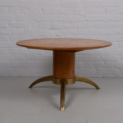 1940S SYCAMORE COFFEE TABLE WITH GILDED BRONZE BASE
