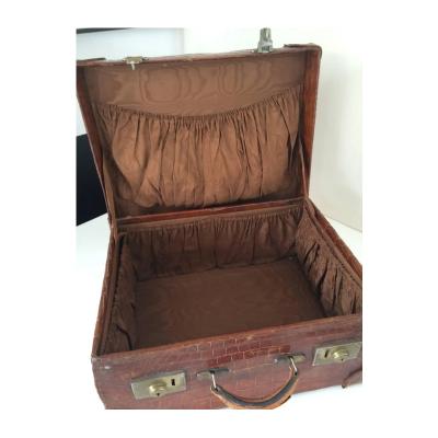 1940s Alligator Skin Suitcase