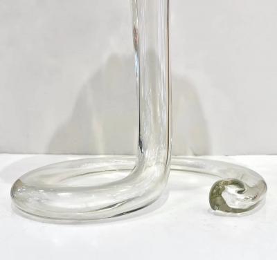 1940s Antique Italian Art Deco Amber Gold Crystal Murano Glass Tall Lily Vase