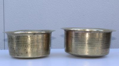 1940s Brass Hammered English Bowls