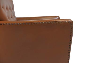 1940s Danish Deco Lounge Chair in Original Leather