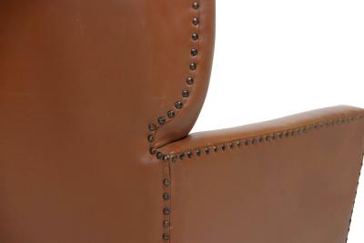 1940s Danish Deco Lounge Chair in Original Leather
