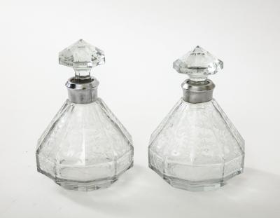 1940s Etched Glass Decanters