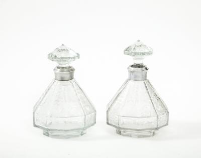 1940s Etched Glass Decanters