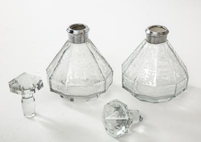 1940s Etched Glass Decanters