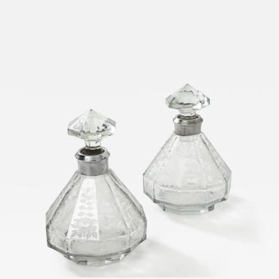 1940s Etched Glass Decanters