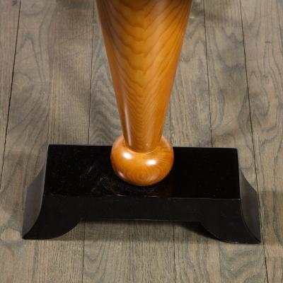 1940s French Art Deco Sycamore Black Lacquer Giltwood Cocktail Table