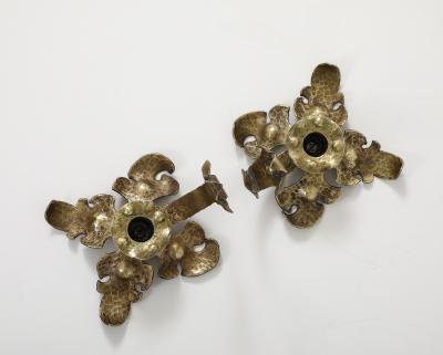 1940s French Arts And Crafts Brass Decorative Candle Holders