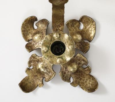 1940s French Arts And Crafts Brass Decorative Candle Holders