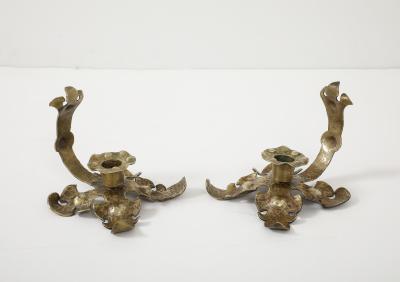 1940s French Arts And Crafts Brass Decorative Candle Holders