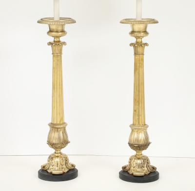 1940s French Bronze Floor Lamps