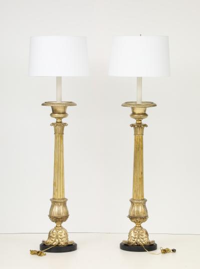 1940s French Bronze Floor Lamps