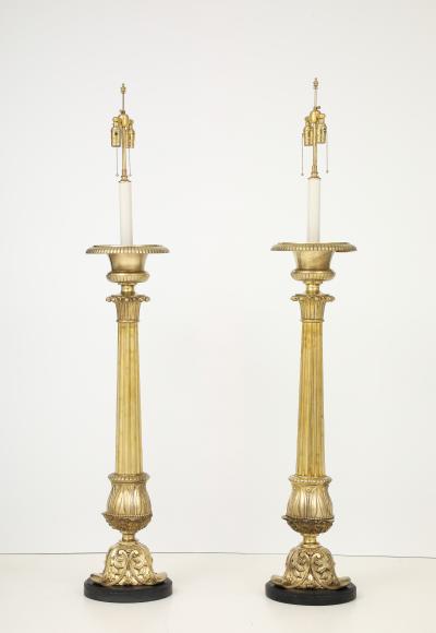 1940s French Bronze Floor Lamps
