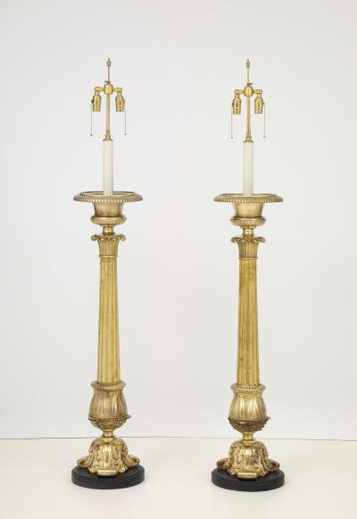 1940s French Bronze Floor Lamps