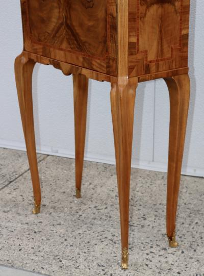 1940s French Burl wood Tall Bar Cabinet