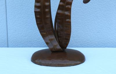 1940s French Copper Flower Table Lamp