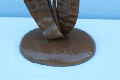 1940s French Copper Flower Table Lamp