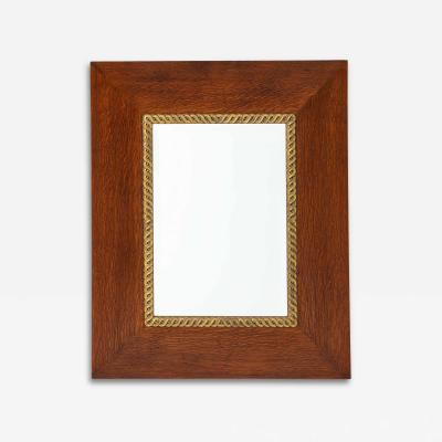 1940s French Oak Wall Mirror