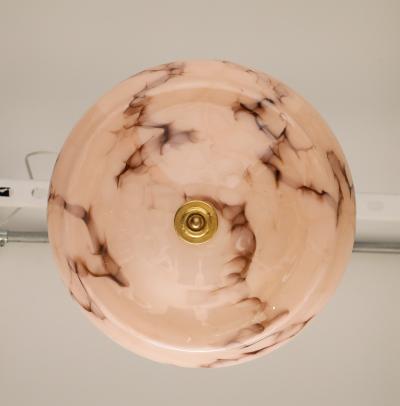 1940s French Petite Glass And Brass Pendant