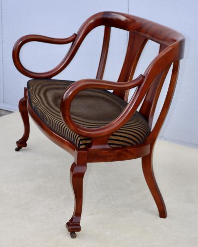 1940s French Sculptural Frame Cherry wood Settee