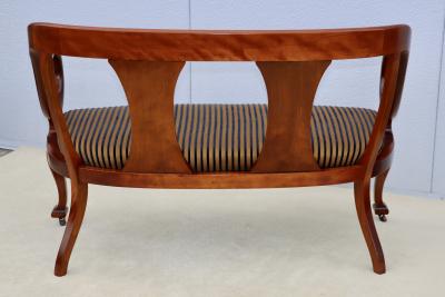 1940s French Sculptural Frame Cherry wood Settee