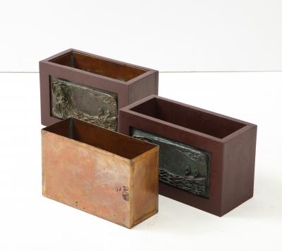 1940s French Signed Bronze Planters