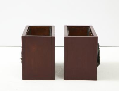 1940s French Signed Bronze Planters