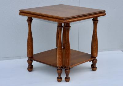 1940s French Two Tier Large Oak Side Table