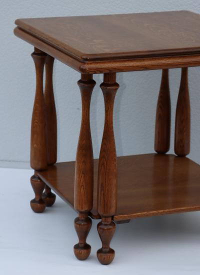 1940s French Two Tier Large Oak Side Table