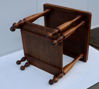 1940s French Two Tier Large Oak Side Table
