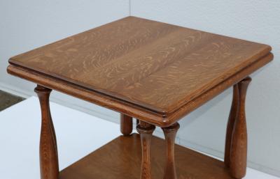1940s French Two Tier Large Oak Side Table
