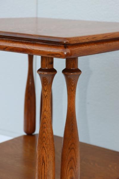 1940s French Two Tier Large Oak Side Table