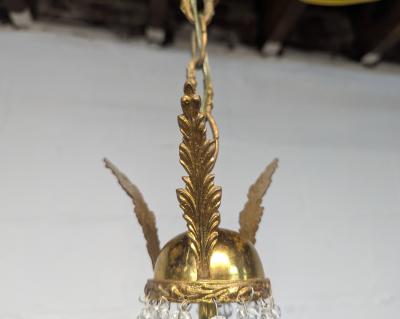 1940s Italian Empire Revival Sac E Perle Crystal Basket Chandelier