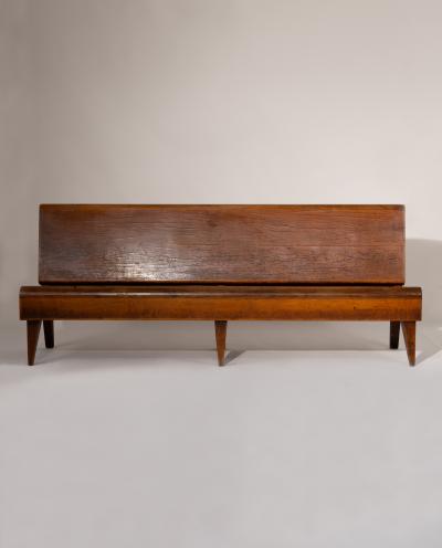 1940s Italian Solid Wood Mid Century Bench