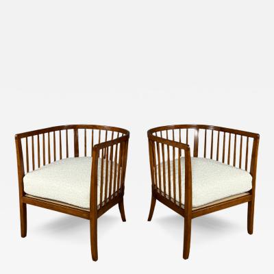 1940s Italian pair exceptional spindle back armchairs