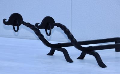1940s Large Sea Horse Andirons