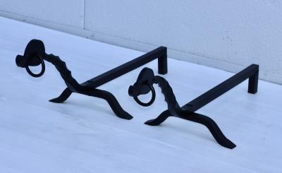 1940s Large Sea Horse Andirons