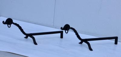 1940s Large Sea Horse Andirons