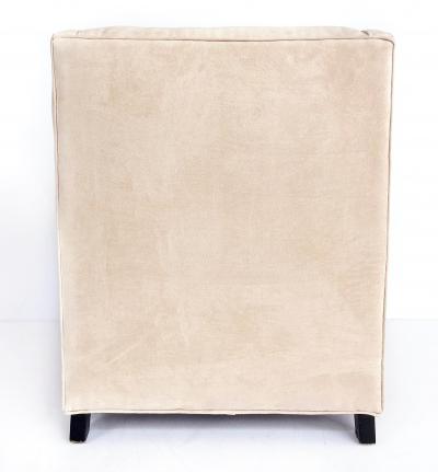 1940s Mid century Modern Club Chairs Ultrasuede Upholstery Loose Seat Cushions