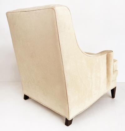 1940s Mid century Modern Club Chairs Ultrasuede Upholstery Loose Seat Cushions