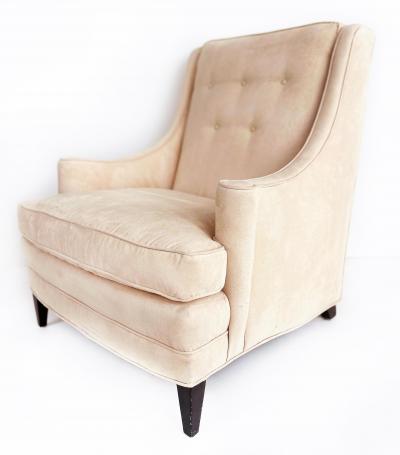 1940s Mid century Modern Club Chairs Ultrasuede Upholstery Loose Seat Cushions