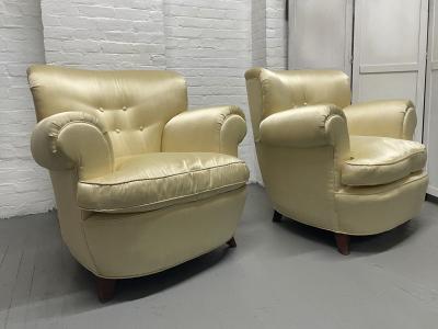 1940s Pair of French Lounge Chairs