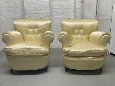 1940s Pair of French Lounge Chairs