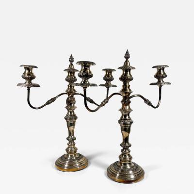 1940s Pair of Silverplate Candle Holders by Goldfeder Silver Company New York