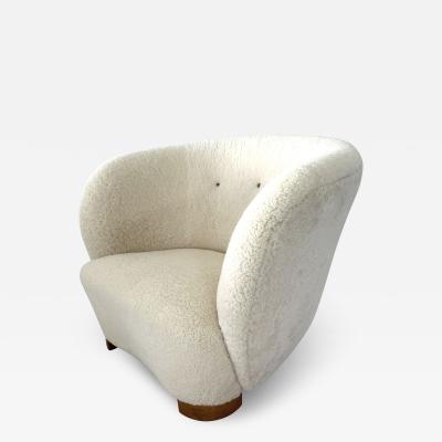 1940s Scandinavian Sheepskin Lounge Chair