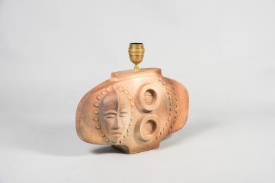 1940s Terracota Africanist lamp signed