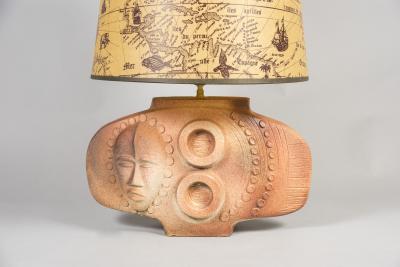 1940s Terracota Africanist lamp signed