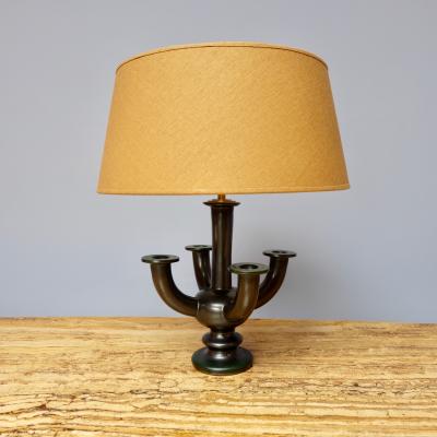 1940s black ceramic lamp