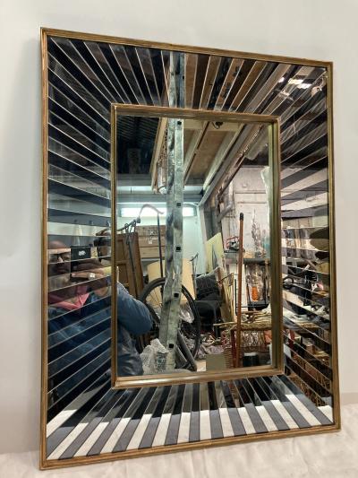 1940s double glass wall mirror