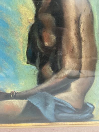 1940s pastel showing a beautiful African woman